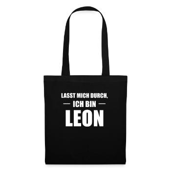 Leon Name Spruch Geschenk - Stoffbeutel - Schwarz - Vorne