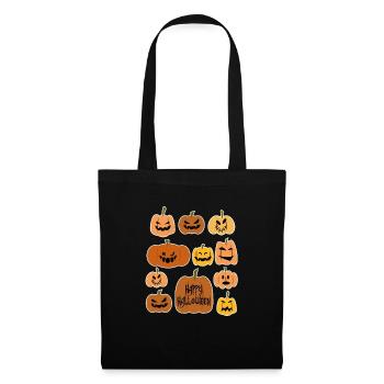 Citrouille d'Halloween heureuse pour un fan d'Halloween - Sac en tissu - noir - Devant