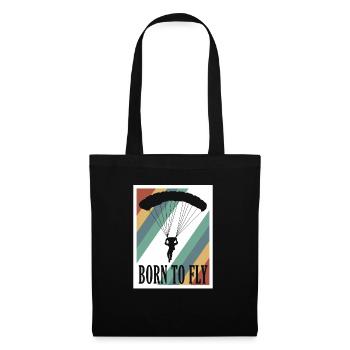 Graphique de parachutiste Born To Fly Cool - Sac en tissu - noir - Devant