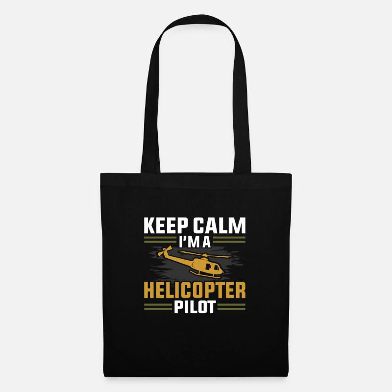 Helikopter - Stoffbeutel - Schwarz