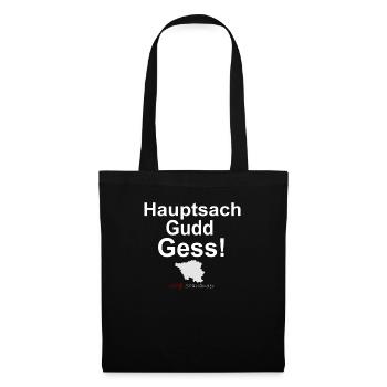 Saarland Saarländer witziger Spruch Geschenk - Stoffbeutel - Schwarz - Vorne