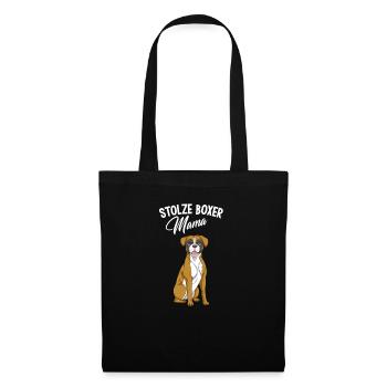 Stolze Boxer Mama Hund Hunderasse - Stoffbeutel - Schwarz - Vorne