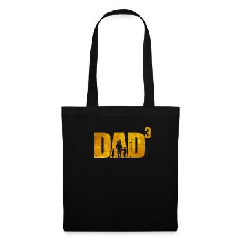 Dad hoch 3 stolzer Vater 3 Kinder dreifacher Papa - Stoffbeutel - Schwarz - Vorne