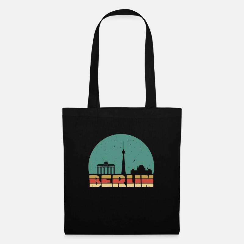 Skyline Berlin Vintage - Stoffbeutel - Schwarz
