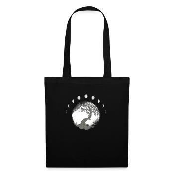 World Ash Yggdrasil Tree of Life Moon Sign - Tote Bag - black - Front