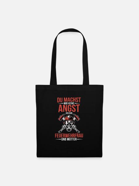 Feuerwehrfrau Und Mutter Freiwillige Feuerwehr - Stoffbeutel - Schwarz