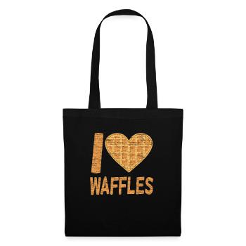 Waffelfrühstück Lieblingslebensmittel Geschenkidee - Stoffbeutel - Schwarz - Vorne