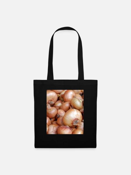 Lustig Zwiebel Gemüse Foto Geschenk - Stoffbeutel - Schwarz