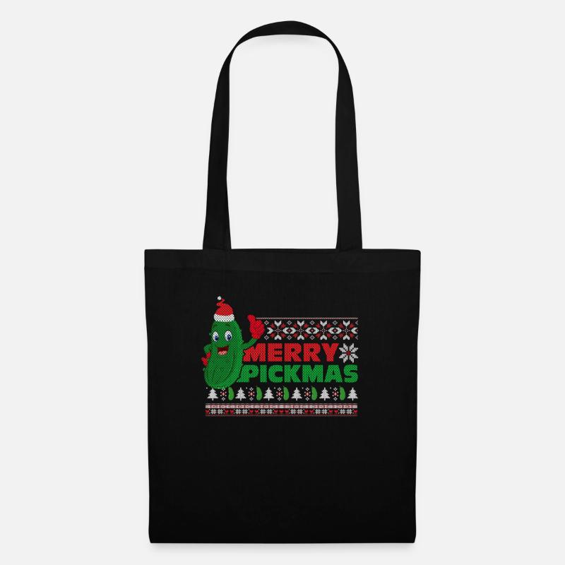 Frohe Pickmas Fun Pickles - Stoffbeutel - Schwarz