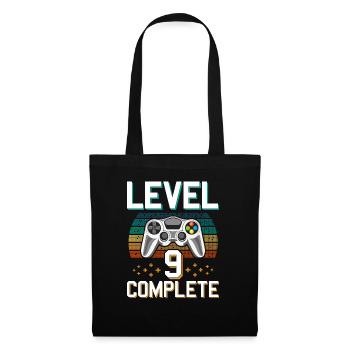 Level 9 Complete 9 ans Gamer Jeune cadeau - Sac en tissu - noir - Devant