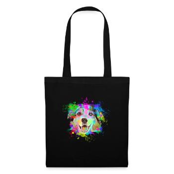 Bunter Australian Shepherd für Hundefreunde - Stoffbeutel - Schwarz - Vorne