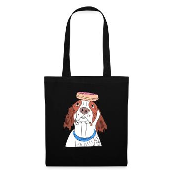 Chien Donut Dream - Sac en tissu - noir - Devant
