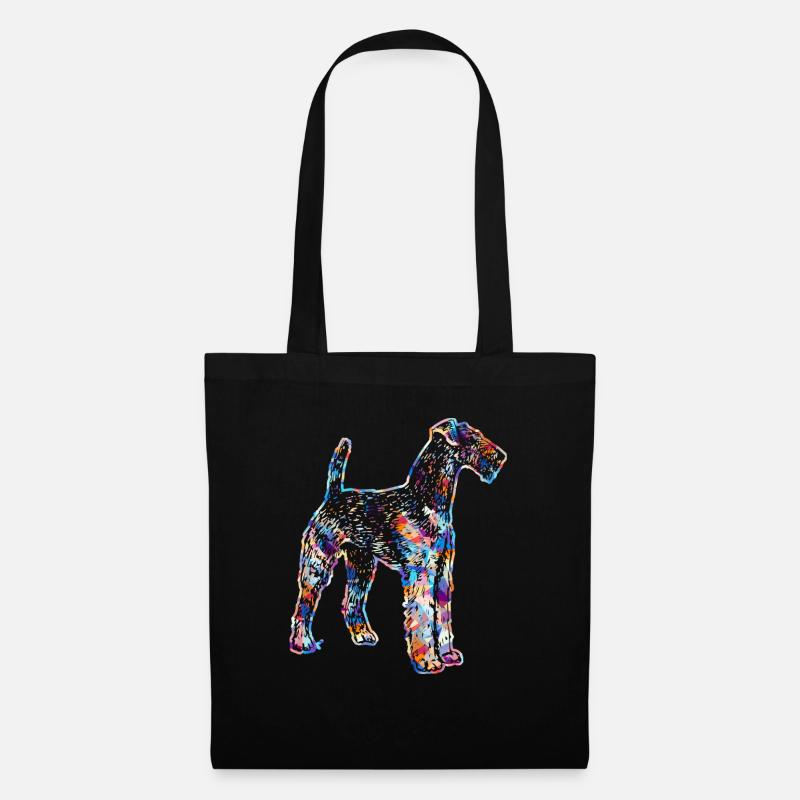 Airedale Terrier Geometrische Hemden - Stoffbeutel - Schwarz