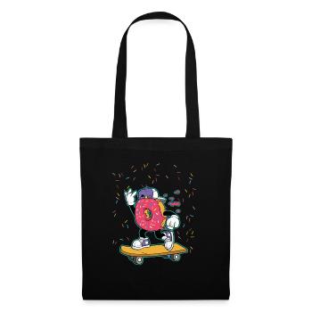 Donut Skateboard - Cooler Skater - Stoffbeutel - Schwarz - Vorne