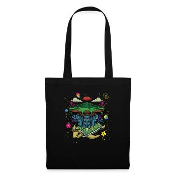 Champignon tortue ballon à air chaud éléphant - Sac en tissu - noir - Devant