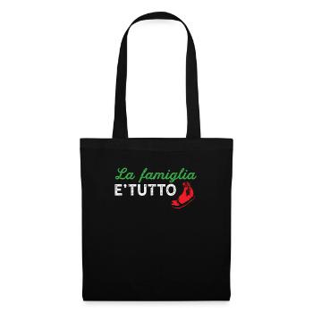 La Famiglia E Tutto Shirt - Italienisches Geschenk - Familie - Stoffbeutel - Schwarz - Vorne