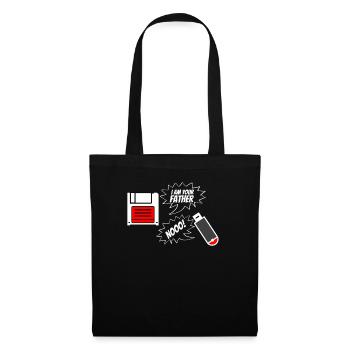 USB I Am Your Father Floppy Disk Funny Geschenk - Stoffbeutel - Schwarz - Vorne
