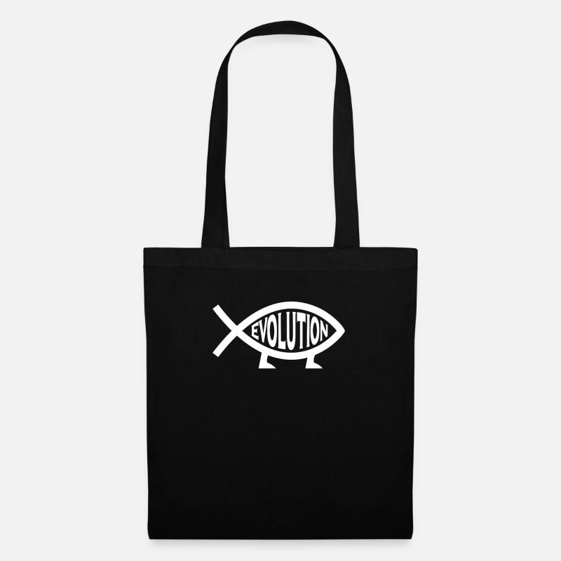 Evolution Atheismus Fisch - atheistisches Geschenk - Stoffbeutel - Schwarz