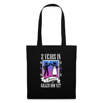 Couples Second Anniversary gift, 2nd Wedding - Tote Bag - black - Front