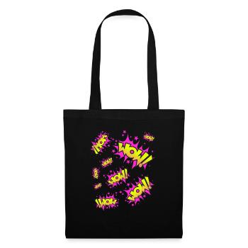 Le jaune fluo Pink WOW ! - Sac en tissu - noir - Devant