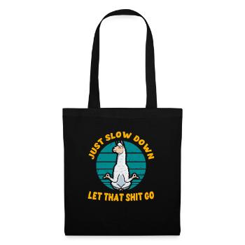 Sloth Yoga Just Slow Down Let that Shit Go lama - Tote Bag - black - Front