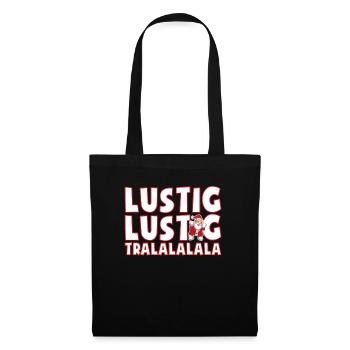 lustig lustig tralalalala Weihnachten Geschenkidee - Stoffbeutel - Schwarz - Vorne