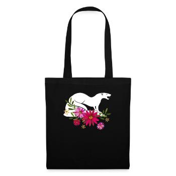 Mangouste aux fleurs - Sac en tissu - noir - Devant
