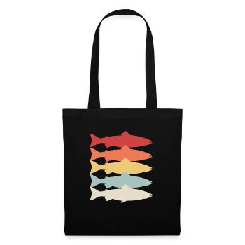 saumon de l’Atlantique Saumon Pêche d’eau douce Cadeau - Sac en tissu - noir - Devant