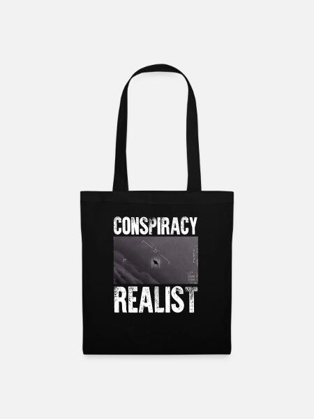 Verschwörung Realist Raumschiff UFO Alien Theorien Fu - Stoffbeutel - Schwarz