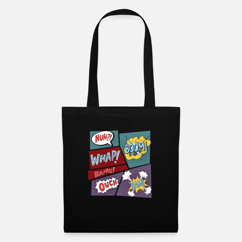 Comic superhero comic books kids gift - Tote Bag - black