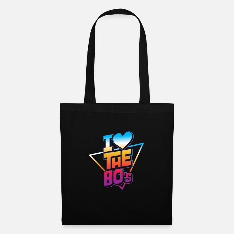 Heart| 80s| Decade| Triangle| Old School| Vintage - Stoffbeutel - Schwarz