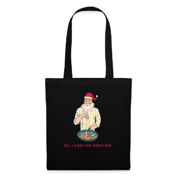 Le Père Noël fait cuire des champignons - Sac en tissu - noir - Devant