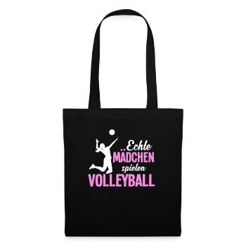 Cooles Frauen Volleyball Sport Geschenk - Stoffbeutel - Schwarz - Vorne