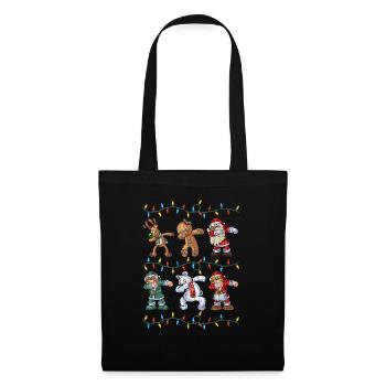 Dabbing Santa Reindeer Elf Bear Gingerbread Gifts - Stoffbeutel - Schwarz - Vorne