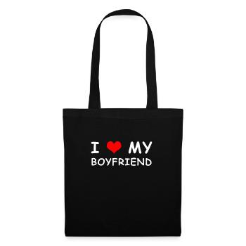 Freundin Liebe Paar GF Valentinstag Geschenk - Stoffbeutel - Schwarz - Vorne