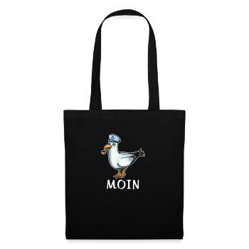 Cooles Moin Nordsee Plattdeutsch Geschenk - Stoffbeutel - Schwarz - Vorne
