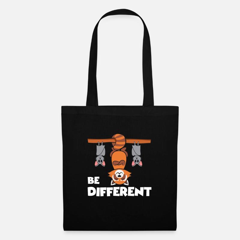 Kawaii Red Panda Be Different - Stoffbeutel - Schwarz