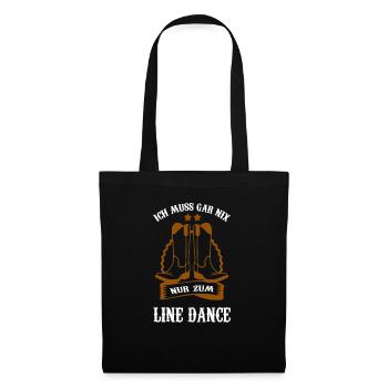 Linedance Western Line Dance Partner Tanz Fan - Stoffbeutel - Schwarz - Vorne