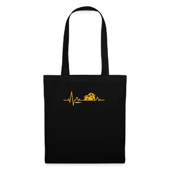 Heartbeat Cheese - cheese heartbeat - Tote Bag - black - Front