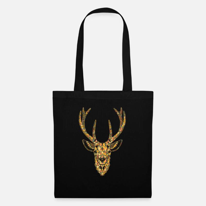 Deer Geometric Face Shirts - Stoffbeutel - Schwarz