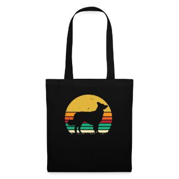 Chemise Retro Love Border Collie - Border Collie Gif - Sac en tissu - noir - Devant