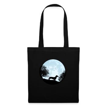 teckel - Sac en tissu - noir - Devant