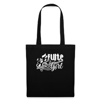 Fille mignonne de flûte - Sac en tissu - noir - Devant