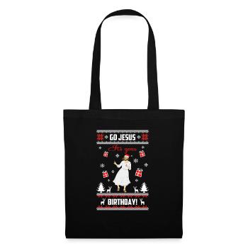 Go Jesus c'est ton anniversaire Pull de Noël laid - Sac en tissu - noir - Devant