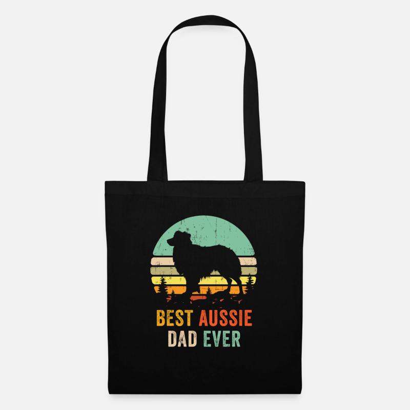 Australischer Schäferhund Papa Best Dad Ever Shirt - Ret - Stoffbeutel - Schwarz