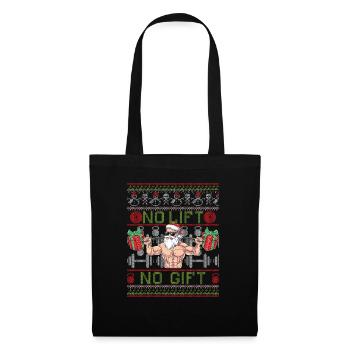No Lift No Gift Santa Claus Bodybuilder Weihnachte - Stoffbeutel - Schwarz - Vorne
