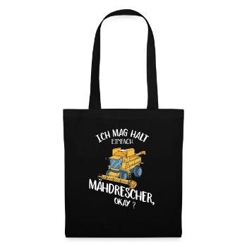 Mähdrescher Landwirt Landwirtschaft Fun Geschenk - Stoffbeutel - Schwarz - Vorne