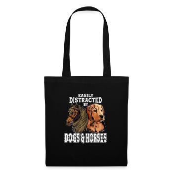 Facilement distingué des chiens et des chevaux - - Sac en tissu - noir - Devant