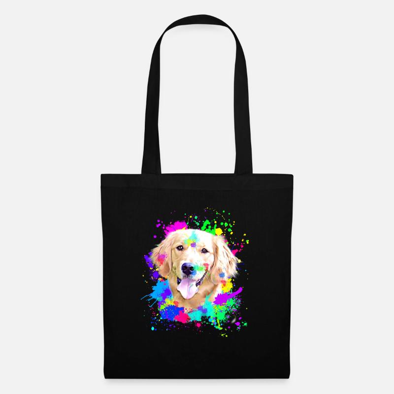 Golden Retriever Splash Art Hund - Stoffbeutel - Schwarz