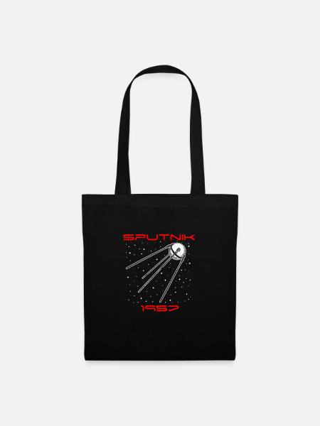 Sputnik UDSSR Sowjetunion Geschenkidee - Stoffbeutel - Schwarz